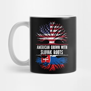 American Grown with Slovak Roots USA Flag Mug